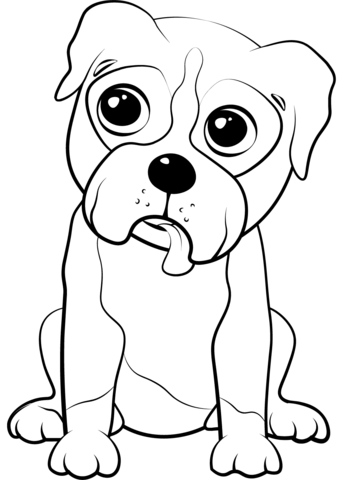 Boxer Puppy Coloring Page